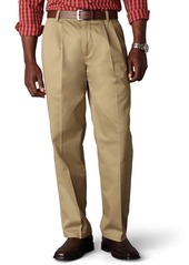 Dockers Men's Classic Fit Signature Lux Stretch Pants-Pleated Dark Khaki (Cotton)-Discontinued