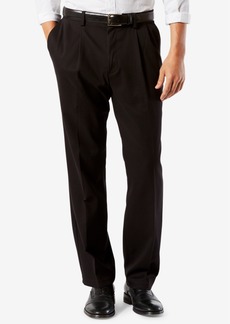 Dockers Men's Easy Classic Pleated Fit Khaki Stretch Pants - Black