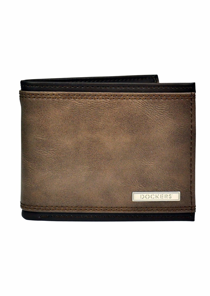 Dockers Men's Bifold Leather Wallet - Thin Slimfold Extra Capacity