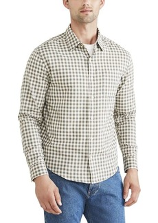 Dockers Men's Fit Long Sleeve Casual Shirt (Regular and Big & Tall) Camo Green-Albany (Oxford)