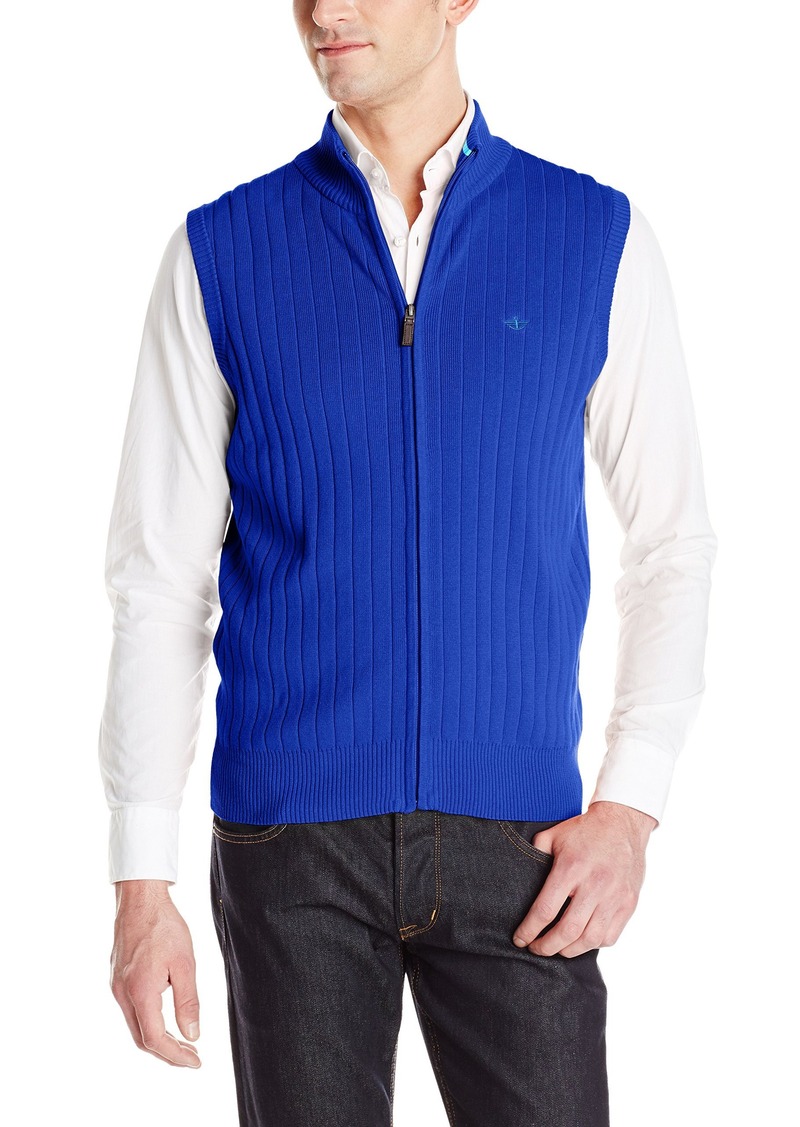 Dockers Dockers Men's Full Zip Ribbed Cotton Sweater Vest ...