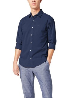 Dockers Men's Classic Fit Long Sleeve Signature Comfort Flex Shirt (Standard and Big & Tall) Medieval Blue-Solid