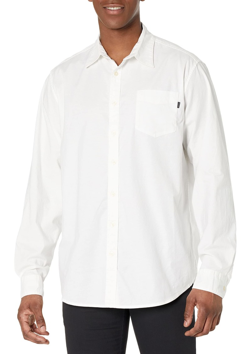 Dockers Men's Fit Long Sleeve Casual Shirt (Regular and Big & Tall) Lucent White-Solid (Oxford)