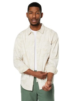 Dockers Men's Fit Long Sleeve Casual Shirt (Regular and Big & Tall) Sahara Khaki-Maria Print (Slub)