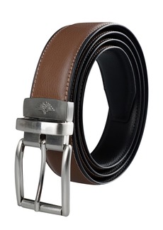 Dockers Men's Reversible Casual Belt with Comfort Stretch-cognac/black Medium
