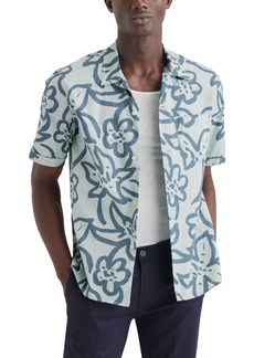 Dockers Men's Short Sleeve Camp Collar Shirt (Regular and Big & Tall) (New) Green-Harbor Gray Mangrove (Slub)