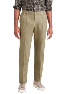 Dockers Men's Signature Classic Fit Pleated Iron Free Pants with Stain Defender - New British Khaki