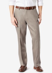 Dockers Men's Signature Lux Cotton Relaxed Fit Pleated Creased Stretch Khaki Pants
