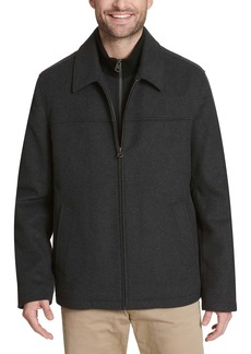 Dockers Men's Wool Blend Open Bottom Jacket with Quilted