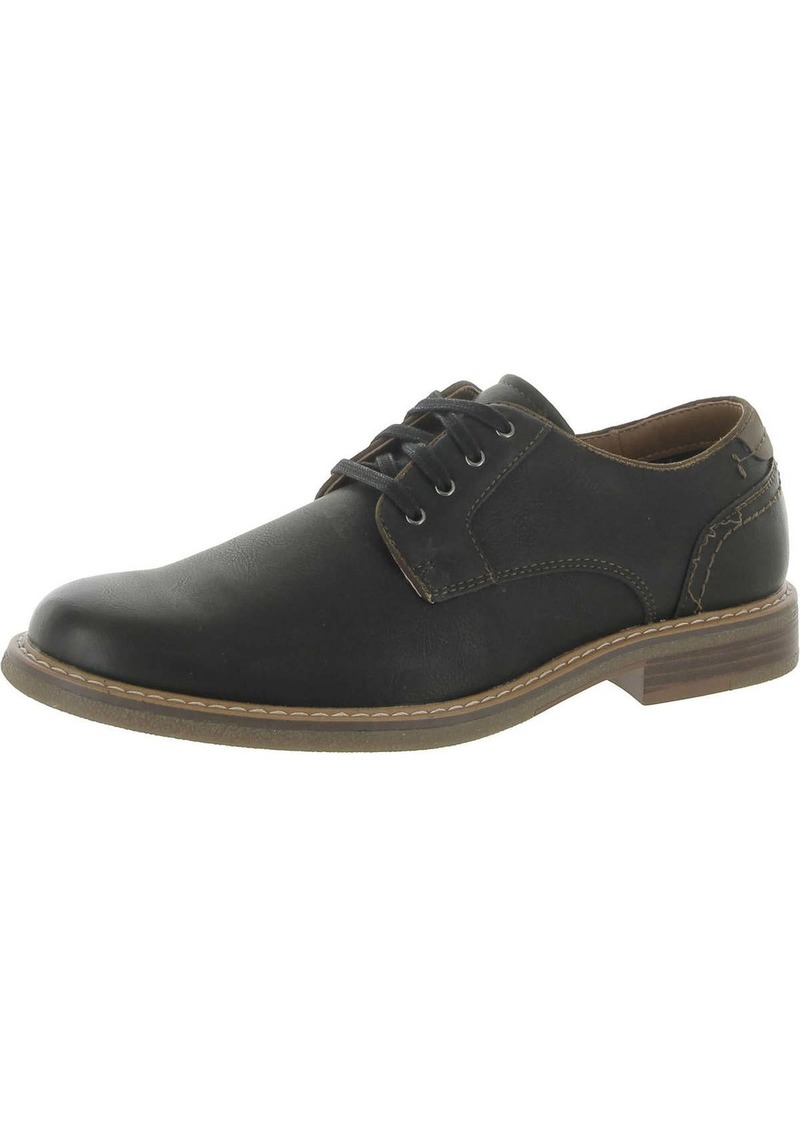 Dockers Mens Faux Leather Burnished Oxfords