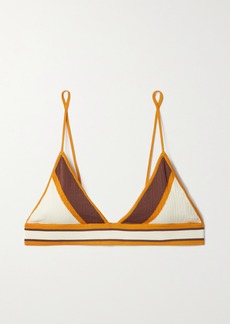 Dodo Bar Or Ben Color-block Ribbed-knit Soft-cup Triangle Bra