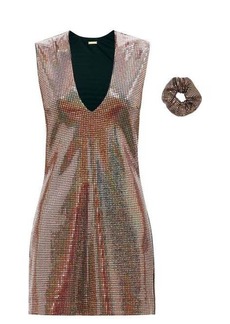Dodo Bar Or - Daria Sequinned-jersey Mini Dress And Scrunchie - Womens - Bronze