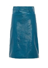 Dodo Bar Or Lolitta crocodile-effect leather skirt