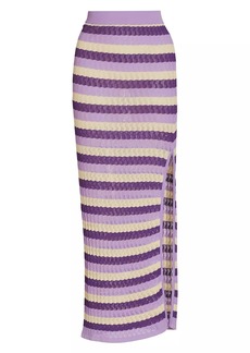 Dodo Bar Or June Striped Pointelle Knit Maxi skirt
