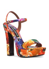 Dolce & Gabbana 105mm Printed Canvas Platform Sandals