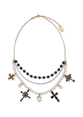 Dolce & Gabbana 18kt gold sapphire pearl Family necklace