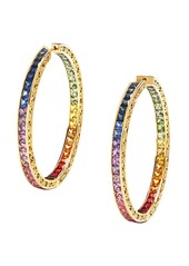 Dolce & Gabbana 18kt yellow gold diamond sapphire rainbow hoops