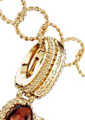 Dolce & Gabbana 18kt yellow gold E letter gemstone pendant