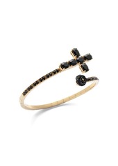 Dolce & Gabbana 18kt yellow gold Family black sapphire cross and jade rose cuff