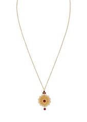 Dolce & Gabbana 18kt yellow gold filigree rhodolite pendant necklace