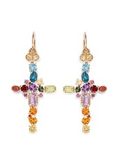 Dolce & Gabbana 18kt yellow gold gemstone cross earrings