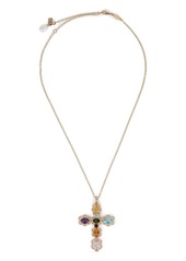 Dolce & Gabbana 18kt yellow gold gemstone cross pendant necklace