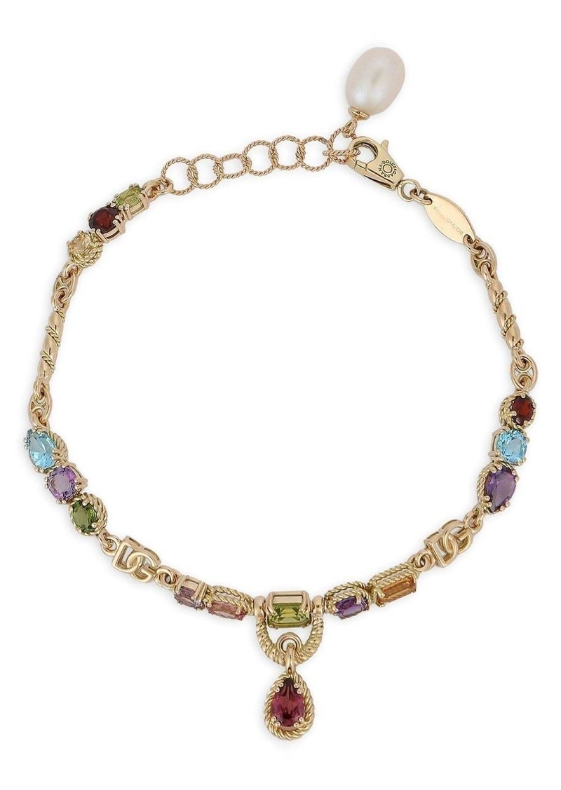 Dolce & Gabbana 18kt yellow gold gemstone drop-design bracelet