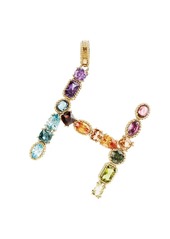 Dolce & Gabbana 18kt yellow gold H letter gemstone pendant