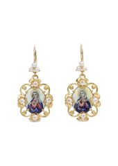 Dolce & Gabbana 18kt yellow gold Madonna medallion earrings