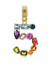 Dolce & Gabbana 18kt yellow gold number 5 gemstone pendant