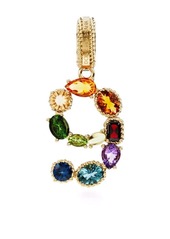 Dolce & Gabbana 18kt yellow gold number 9 gemstone pendant