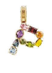 Dolce & Gabbana 18kt yellow gold P letter gemstone pendant