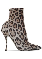 Dolce & Gabbana 90mm Leopard Stretch Jersey Ankle Boots
