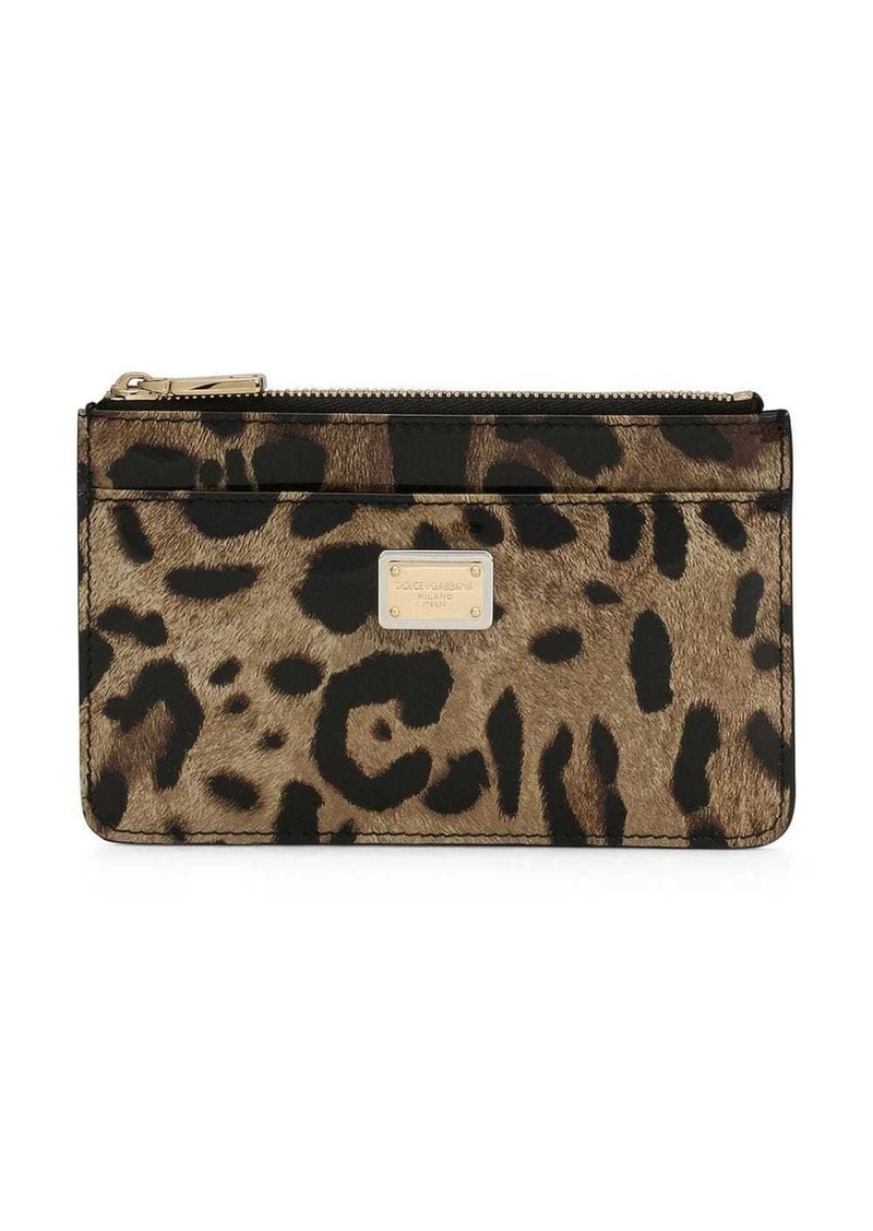 Dolce & Gabbana leopard-print leather card holder