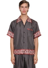Dolce & Gabbana Allover Print Silk Twill Bowling Shirt