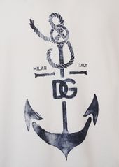 Dolce & Gabbana Anchor Printed Cotton Jersey T-shirt