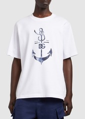 Dolce & Gabbana Anchor Printed Cotton Jersey T-shirt