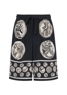 Dolce & Gabbana Ancient Coins Printed Silk Shorts