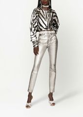 Dolce & Gabbana Audrey metallic-effect skinny jeans