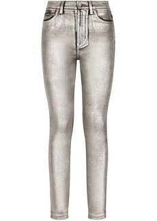 Dolce & Gabbana Audrey metallic-effect skinny jeans