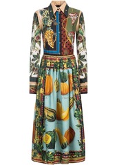 Dolce & Gabbana autumn-print twill longuette dress
