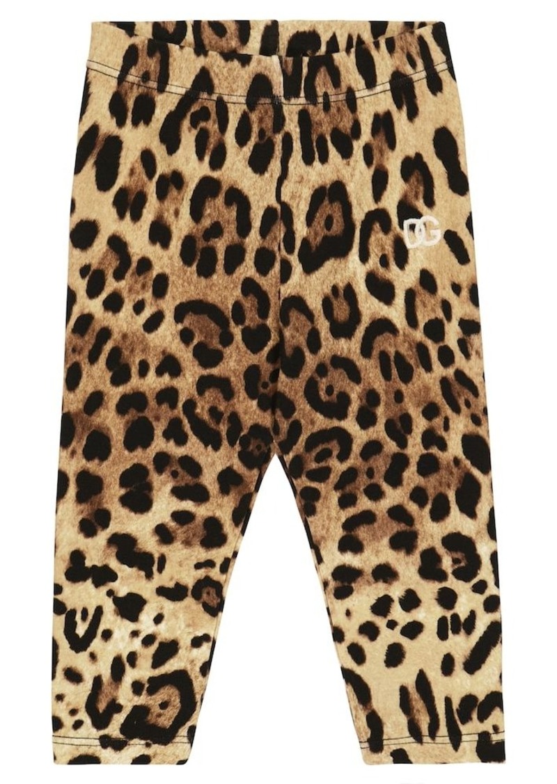 Dolce & Gabbana Kids Baby leopard-print cotton-blend leggings