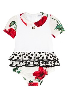 Dolce & Gabbana Kids Baby ruffled cotton bodysuit