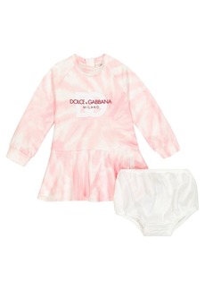 Dolce & Gabbana Kids Baby tie-dye cotton dress and bloomers set