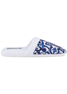 Dolce & Gabbana Barocco-print terry-cloth slippers