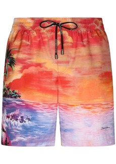 Dolce & Gabbana beach-print swim shorts