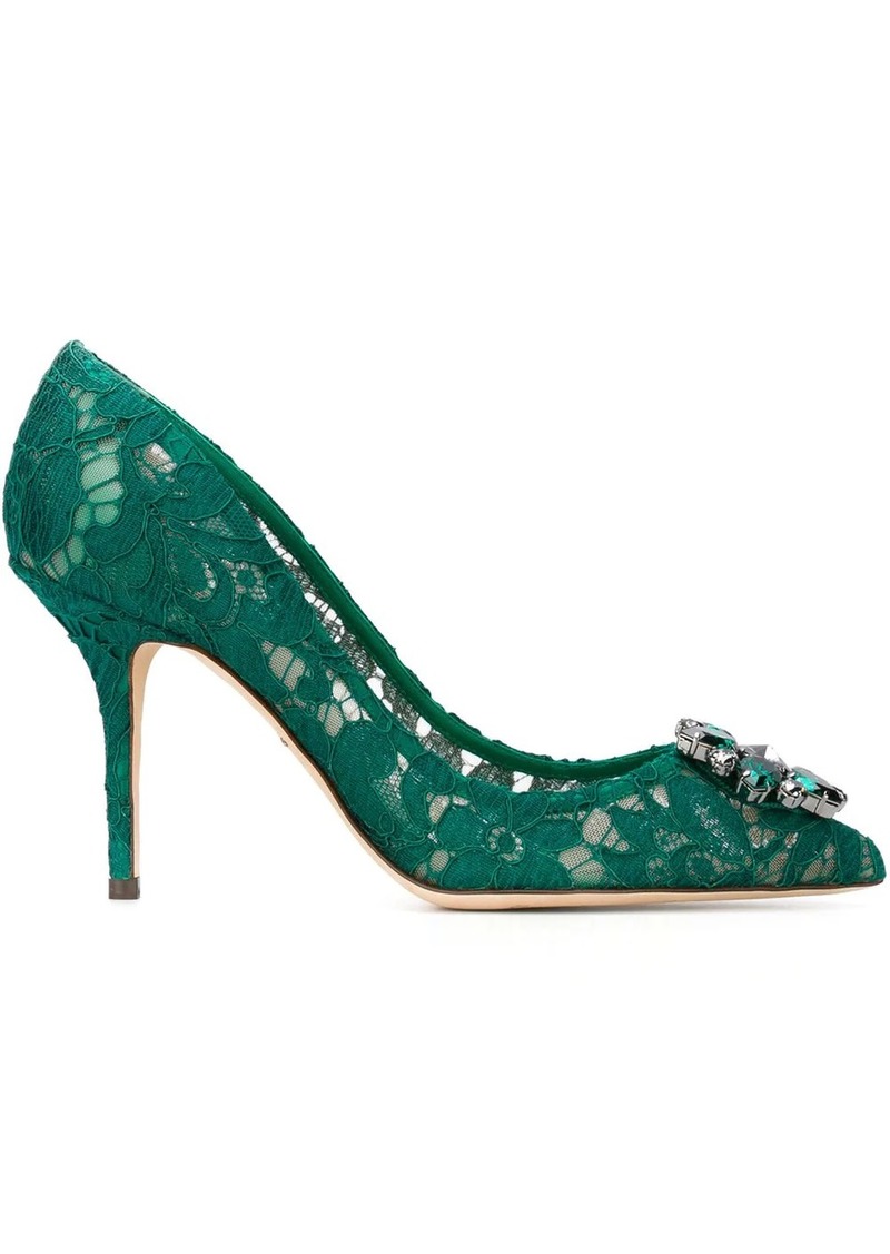 Dolce & Gabbana Rainbow Lace 90mm brooch-detail pumps