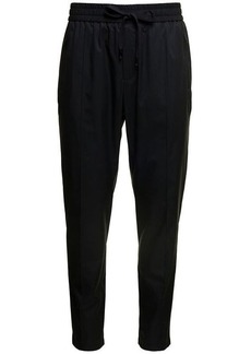 Dolce & Gabbana Black Jogger Pants witrh Drawstring in Jersey Lined Nylon Man
