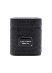 Dolce & Gabbana logo-print leather airpods case