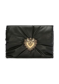 Dolce & Gabbana Black Padded Devotion Crossbody Bag in Calf Leather Woman